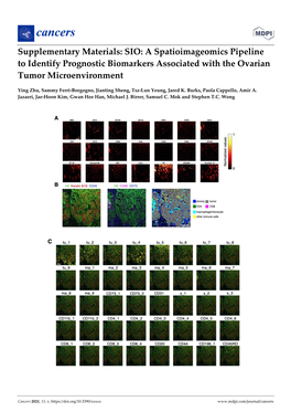 Supplementary Materials: SIO: a Spatioimageomics Pipeline to Identify Prognostic Biomarkers Associated with the Ovarian Tumor Microenvironment