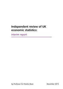 Independent Review of UK Economic Statistics: Interim Report