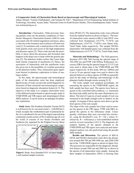 A Comparative Study of Charnockite Rocks Based on Spectroscopic and Mineralogical Analysis