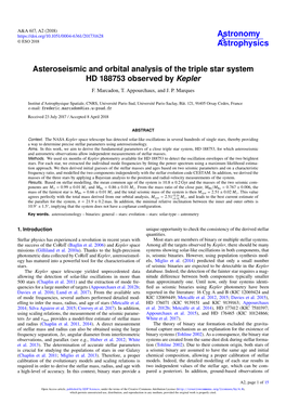 Asteroseismic and Orbital Analysis of the Triple Star System HD 188753 Observed by Kepler F