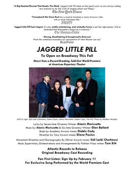 Jagged Little Pill Takes on the Good Work We Are Always Asking New Musicals to Do: the Work of Singing About Real Things.”