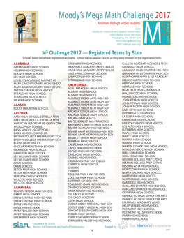 Moody's Mega Math Challenge2017