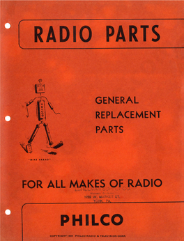 1939 Philco Parts Catalog