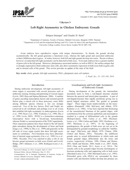 Left-Right Asymmetry in Chicken Embryonic Gonads