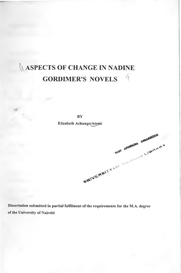 Aspects of Change in Nadine Gordimer's Novels