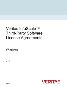 Veritas Infoscale™ Third-Party Software License Agreements