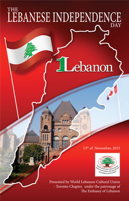 Toronto Chapter, Under the Patronage of the Embassy of Lebanon a W O R Ld of Fr Eshn Ess