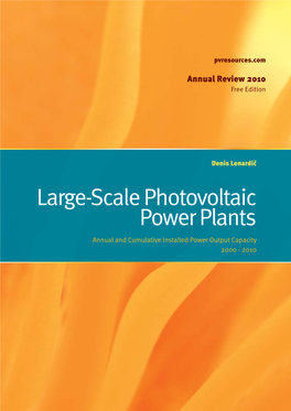 Large-Scale Photovoltaic Power Plants – Available Data