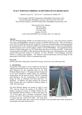 Walt Whitman Bridge Suspended Spans Redecking