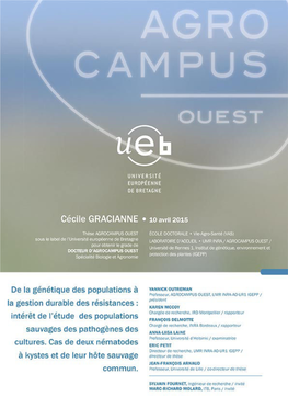 De La Génétique Des Populations À La Gestion Durable Des Résistances: Intérêt De L'étude Des Populations Sauvages Des Pathogènes Des Cultures. Cas De Deux Nématodes À Kystes Et De