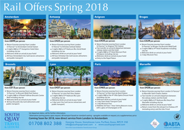 Rail Offers Spring 2018 Amsterdam Antwerp Avignon Bruges