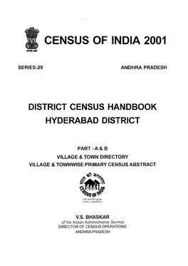 District Census Handbook, Hyderabad, Part XII