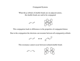 Conjugated Systems When the P Orbitals of Double Bonds Are On