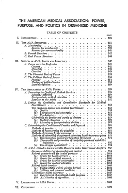 The American Medical Association: Power, Purpose, and Politics in Organized Medicine