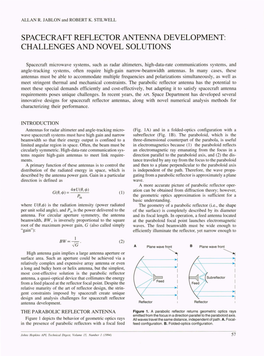 Spacecraft Reflector Antenna Development: Challenges and Novel Solutions