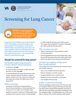 Screening for Lung Cancer