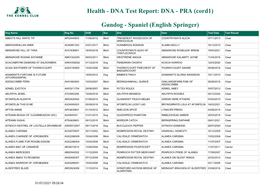 Health - DNA Test Report: DNA - PRA (Cord1)