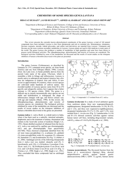 Chemistry of Some Species Genus Lantana