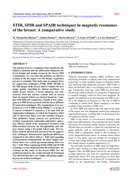 STIR, SPIR and SPAIR Techniques in Magnetic Resonance of the Breast: a Comparative Study