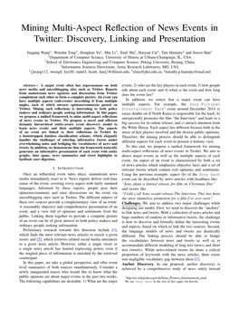 Mining Multi-Aspect Reflection of News Events in Twitter