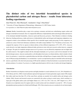 The Distinct Roles of Two Intertidal Foraminiferal Species In