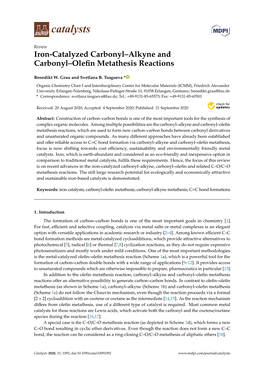 Iron-Catalyzed Carbonyl–Alkyne and Carbonyl–Olefin Metathesis