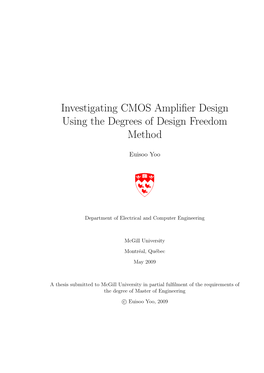 Investigating CMOS Amplifier Design Using The