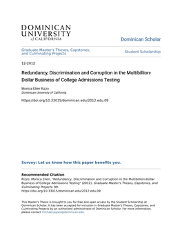 Redundancy, Discrimination and Corruption in the Multibillion-Dollar Business of College Admissions Testing