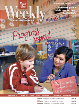 Teachers, Families Adjust to New Full-Day Kindergartenpage 16 Spectrum 14 Theater 20 Eating out 21 Shop Talk 22 Movies 23 Puzzles 44