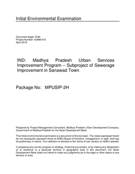 42486-016: Madhya Pradesh Urban Services Improvement Project