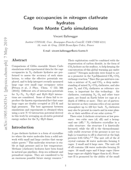 Cage Occupancies in Nitrogen Clathrate Hydrates from Monte Carlo Simulations