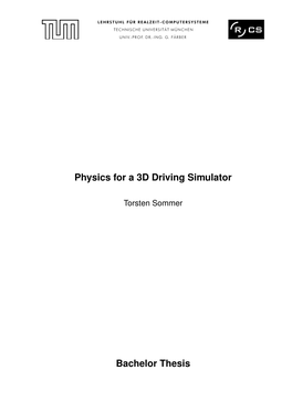 Physics for a 3D Driving Simulator