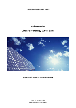 Market Overview Ukraine's Solar Energy: Current Status