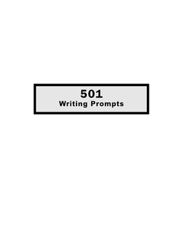 501 Writing Prompts