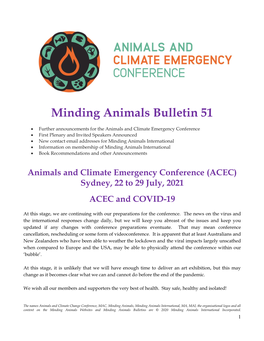 Minding Animals Bulletin 51