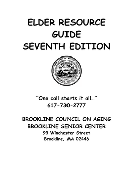 Elder Resource Guide Seventh Edition