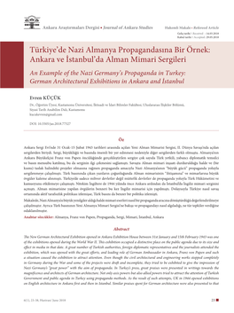 Türkiye'de Nazi Almanya Propagandasına Bir Örnek: Ankara