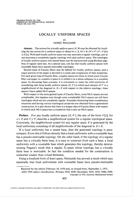 Locally Uniform Spaces