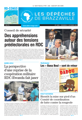 Des Appréhensions Autour Des Tensions Préélectorales En RDC