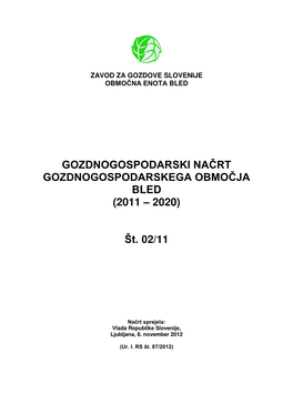 Gozdnogospodarski Načrt Gozdnogospodarskega Območja Bled