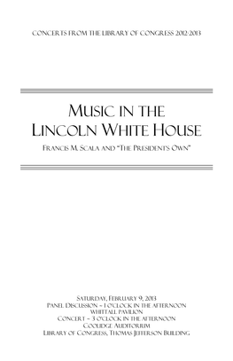 Music in the Lincoln White House