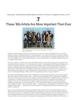 Nytimes.Com These '80S Artists Are More Important Than Ever Gary