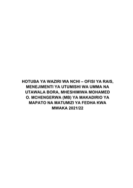 Utumishi Na Utawala Bora 2021/22