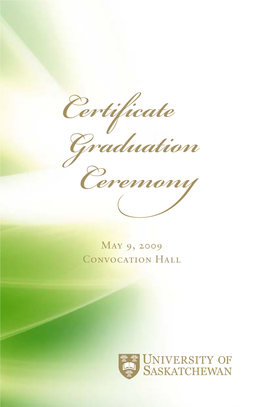 Certificate Graduation 2009