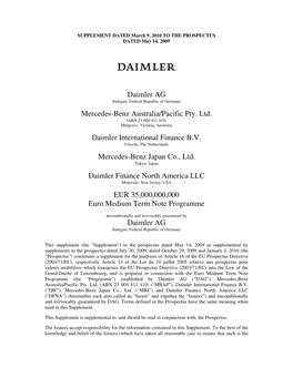 Daimler AG Mercedes-Benz Australia/Pacific Pty. Ltd. Daimler