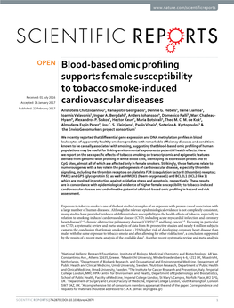 Blood-Based Omic Profiling Supports