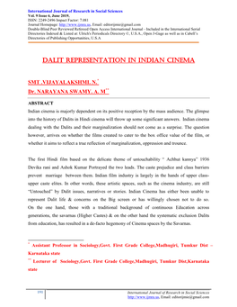 Dalit Representation in Indian Cinema