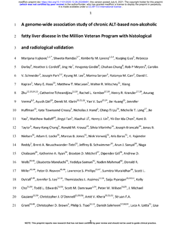 A Genome-Wide Association Study of Chronic ALT-Based Non-Alcoholic