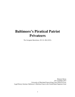 Baltimore's Piratical Patriot Privateers