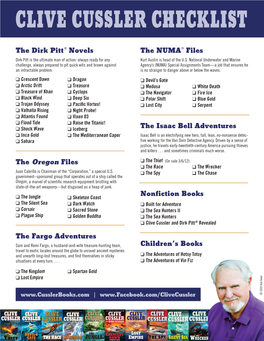 Clive Cussler Checklist